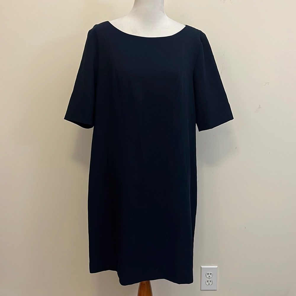Trina Turk Classic Navy Blue Short Sleeve Dress with Pockets Size 14